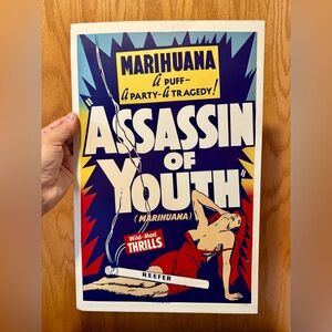 VTG “Assassin of Youth" 1937 Marijuana Reefer Madness Movie Art Poster 17”x11”